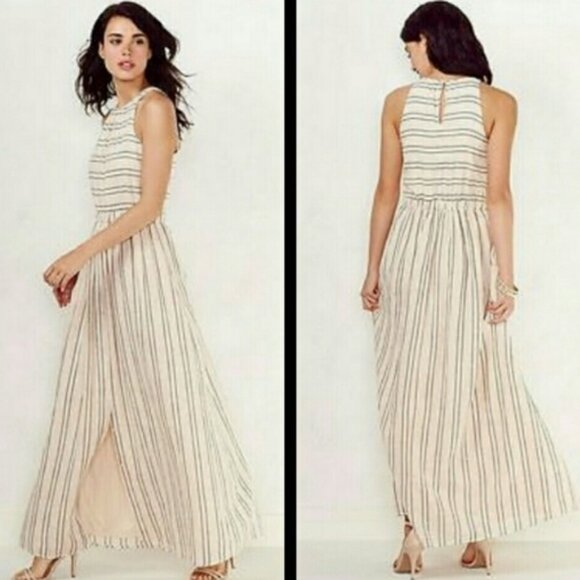 Women's LC Lauren Conrad Striped Linen Maxi Dress Pink Plus Size XXL - Picture 1 of 12